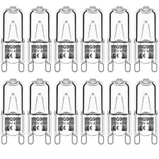 12 Pack G9 Halogen Bulbs 42W