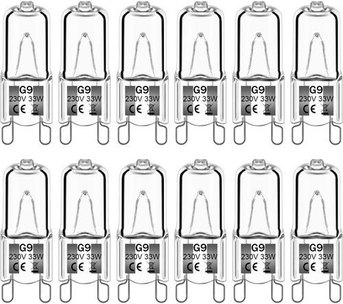 12pack halogen bulbs - g9, 33w